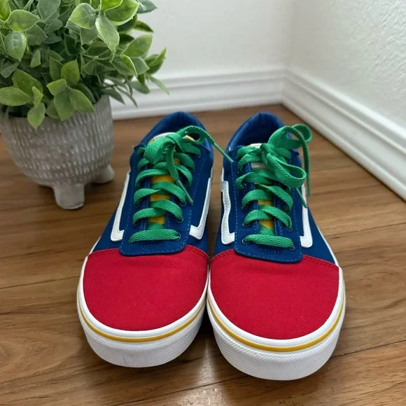 ~EUC Vans Red and Blue Shoes with Green & Yellow Accents~ - Picture 7 of 7